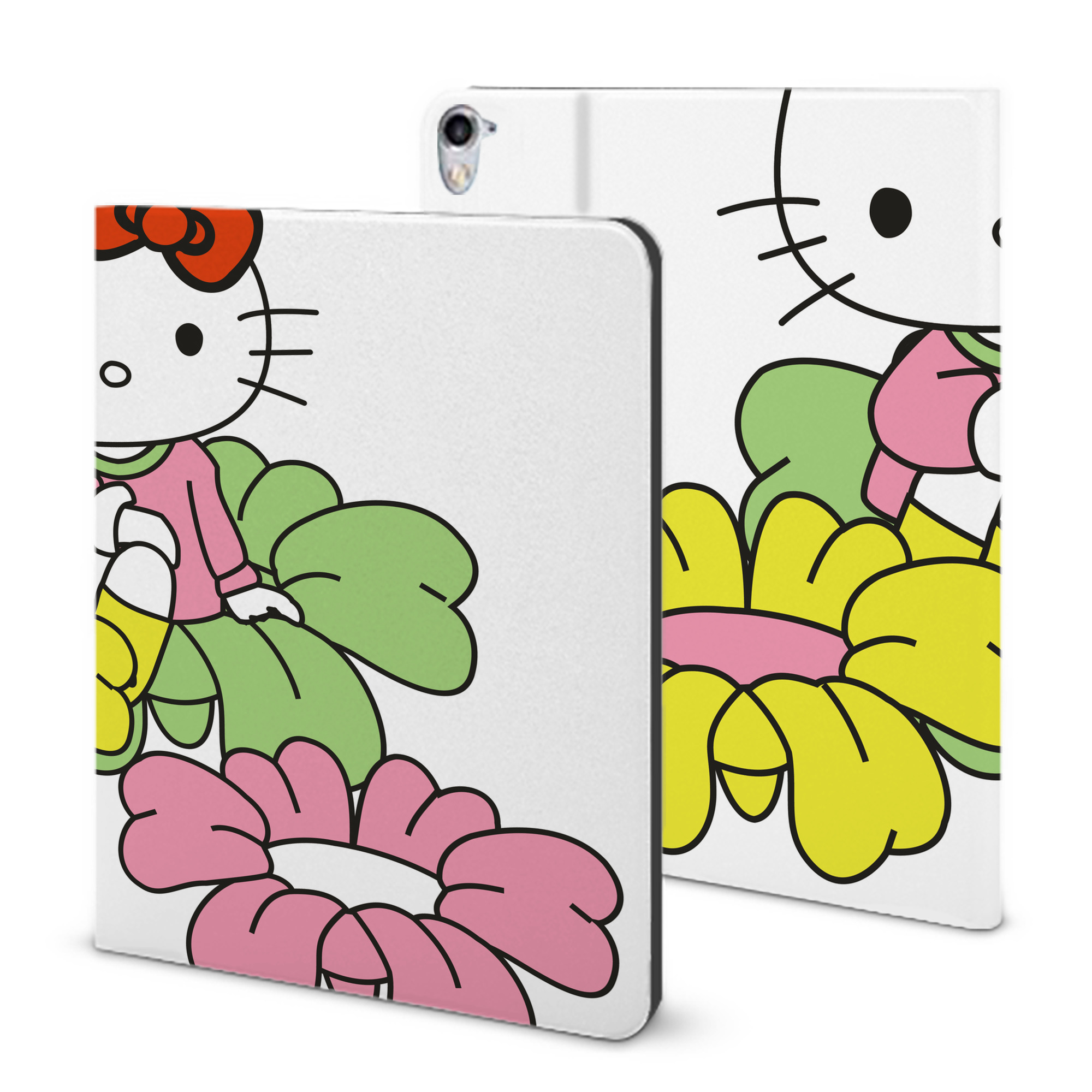 （画像用） Hello Kitty ハローキティ IPad ケース ブック型 PUレザー TPU 耐衝撃 軽量 薄型 ペン収納なし 全面保護 IPad 各モデル対応